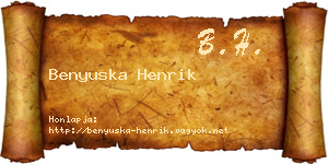 Benyuska Henrik névjegykártya